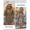 image:imageBellivera Women Reversible Lightweight Hooded Jacket Casual Windbreaker Water Resistant Outdoor Printed OuterwearBrown