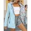 image:imageBellivera Women Reversible Lightweight Hooded Jacket Casual Windbreaker Water Resistant Outdoor Printed OuterwearLakeblue