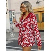 image:imageBellivera Women Reversible Lightweight Hooded Jacket Casual Windbreaker Water Resistant Outdoor Printed OuterwearRed
