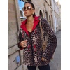 image:imageBellivera Women Reversible Lightweight Hooded Jacket Casual Windbreaker Water Resistant Outdoor Printed OuterwearRedleopard