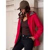 image:imageBellivera Women Reversible Lightweight Hooded Jacket Casual Windbreaker Water Resistant Outdoor Printed OuterwearRedleopard