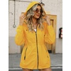 image:imageBellivera Women Reversible Lightweight Hooded Jacket Casual Windbreaker Water Resistant Outdoor Printed OuterwearYellow