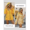 image:imageBellivera Women Reversible Lightweight Hooded Jacket Casual Windbreaker Water Resistant Outdoor Printed OuterwearYellow