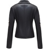 image:imageBellivera Womens Faux Leather Embroidered Casual Lapel Jacket Floral Lightweight Moto Biker Coat for Spring FallBlack