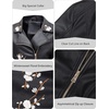 image:imageBellivera Womens Faux Leather Embroidered Casual Lapel Jacket Floral Lightweight Moto Biker Coat for Spring FallBlack