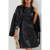 image:imageBellivera Womens Faux Leather Embroidered Casual Lapel Jacket Floral Lightweight Moto Biker Coat for Spring FallBlack Embroidered Jacket