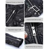 image:imageBellivera Womens Faux Leather Embroidered Casual Lapel Jacket Floral Lightweight Moto Biker Coat for Spring FallBlack Embroidered Jacket