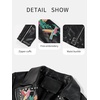 image:imageBellivera Womens Faux Leather Embroidered Casual Lapel Jacket Floral Lightweight Moto Biker Coat for Spring FallBlack Floral Belt Coat
