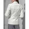 image:imageBellivera Womens Faux Leather Embroidered Casual Lapel Jacket Floral Lightweight Moto Biker Coat for Spring FallWhite