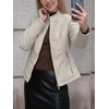 image:imageBellivera Faux Leather Jacket Women Motorcycle Zipper Stand Collar Bomber PU Bike Coat with PocketsBeige Casual Jacket