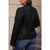 image:imageBellivera Faux Leather Jacket Women Motorcycle Zipper Stand Collar Bomber PU Bike Coat with PocketsBlack