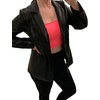 image:imageBellivera Faux Leather Jacket Women Motorcycle Zipper Stand Collar Bomber PU Bike Coat with PocketsBlack Faux Leather Coat