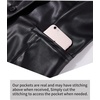 image:imageBellivera Faux Leather Jacket Women Motorcycle Zipper Stand Collar Bomber PU Bike Coat with PocketsBlack Faux Leather Coat