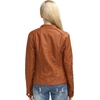 image:imageBellivera Faux Leather Jacket Women Motorcycle Zipper Stand Collar Bomber PU Bike Coat with PocketsBrown