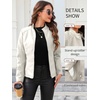 image:imageBellivera Faux Leather Jacket Women Motorcycle Zipper Stand Collar Bomber PU Bike Coat with PocketsCoal Beige