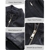 image:imageBellivera Faux Leather Jacket Women Motorcycle Zipper Stand Collar Bomber PU Bike Coat with PocketsCoal Black