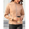 image:imageBellivera Faux Leather Jacket Women Motorcycle Zipper Stand Collar Bomber PU Bike Coat with PocketsCoal Normal Khaki