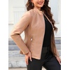 image:imageBellivera Faux Leather Jacket Women Motorcycle Zipper Stand Collar Bomber PU Bike Coat with PocketsCoal Normal Khaki