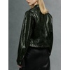 image:imageBellivera Faux Leather Jacket Women Motorcycle Zipper Stand Collar Bomber PU Bike Coat with PocketsGreen Faux Leather Jacket