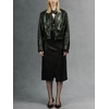 image:imageBellivera Faux Leather Jacket Women Motorcycle Zipper Stand Collar Bomber PU Bike Coat with PocketsGreen Faux Leather Jacket
