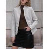 image:imageBellivera Faux Leather Jacket Women Motorcycle Zipper Stand Collar Bomber PU Bike Coat with PocketsGrey Casual Jacket
