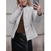 image:imageBellivera Faux Leather Jacket Women Motorcycle Zipper Stand Collar Bomber PU Bike Coat with PocketsGrey Casual Jacket