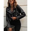 image:imageBellivera Womens Cropped Faux Leather Jacket Bomber Zip Up Coat PU Moto Bike OutwearBlack Crop