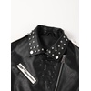image:imageBellivera Womens Faux Leather Motorcycle Jacket Zip Up Stand with PocketsBlackwhite