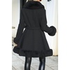 image:imageBellivera Faux Fur Jacket Women Furlined Winter Thicken Parka Long Sleeve Coat with BeltBlack