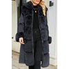 image:imageBellivera Faux Fur Jacket Women Furlined Winter Thicken Parka Long Sleeve Coat with BeltBlack Long