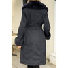 image:imageBellivera Faux Fur Jacket Women Furlined Winter Thicken Parka Long Sleeve Coat with BeltBlack Long