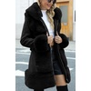 image:imageBellivera Faux Fur Jacket Women Furlined Winter Thicken Parka Long Sleeve Coat with BeltBlack Mid Length