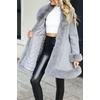 image:imageBellivera Faux Fur Jacket Women Furlined Winter Thicken Parka Long Sleeve Coat with BeltGrey