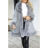 image:imageBellivera Faux Fur Jacket Women Furlined Winter Thicken Parka Long Sleeve Coat with BeltGrey