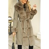image:imageBellivera Faux Fur Jacket Women Furlined Winter Thicken Parka Long Sleeve Coat with BeltKhaki Long