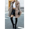 image:imageBellivera Faux Fur Jacket Women Furlined Winter Thicken Parka Long Sleeve Coat with BeltKhaki Mid Length