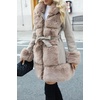 image:imageBellivera Faux Fur Jacket Women Furlined Winter Thicken Parka Long Sleeve Coat with BeltKhaki Mid Length