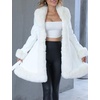 image:imageBellivera Faux Fur Jacket Women Furlined Winter Thicken Parka Long Sleeve Coat with BeltWhite