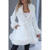 image:imageBellivera Faux Fur Jacket Women Furlined Winter Thicken Parka Long Sleeve Coat with BeltWhite