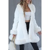 image:imageBellivera Faux Fur Jacket Women Furlined Winter Thicken Parka Long Sleeve Coat with BeltWhite