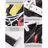 image:imageBellivera Faux Leather Jacket for Women Floral Moto Short Coat  Vegan Spring Fall Belted Streetwear with Punk Graffiti Graphic Print Notched Studded Lapel Asymmetrical zip For ConcertWhite