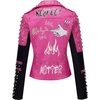 image:imageBellivera Faux Leather Jacket for Women Floral Moto Short Coat  Vegan Spring Fall Belted Streetwear with Punk Graffiti Graphic Print Notched Studded Lapel Asymmetrical zip For ConcertPink Black