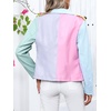 image:imageBellivera Womens Faux Leather ColorBlock Moto Zip Up Jacket  Regular Fit PU Shell Asymmetrical Zip Front ColorBlock Design Belted Waist Ideal for Streetwear and ConcertsMulticolor Jacket