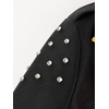 image:imageBellivera Womens Faux Leather ColorBlock Moto Zip Up Jacket  Regular Fit PU Shell Asymmetrical Zip Front ColorBlock Design Belted Waist Ideal for Streetwear and ConcertsRedblack