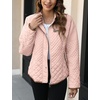 image:imageBellivera Womens FleeceLined Diamond Quilted Puffer Jacket Winter Coat  Stand Collar Casual Padded Outerwear with Soft Thermal Lining Zipper Front and Classic Stitched SurfacePink Diamond