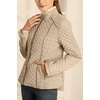 image:imageBellivera Womens FleeceLined Diamond Quilted Puffer Jacket Winter Coat  Stand Collar Casual Padded Outerwear with Soft Thermal Lining Zipper Front and Classic Stitched SurfaceBeige