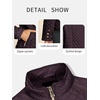 image:imageBellivera Womens FleeceLined Diamond Quilted Puffer Jacket Winter Coat  Stand Collar Casual Padded Outerwear with Soft Thermal Lining Zipper Front and Classic Stitched SurfaceDark Purple
