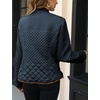 image:imageBellivera Womens FleeceLined Diamond Quilted Puffer Jacket Winter Coat  Stand Collar Casual Padded Outerwear with Soft Thermal Lining Zipper Front and Classic Stitched SurfaceBlackish Blue