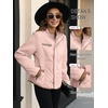 image:imageBellivera Womens FleeceLined Diamond Quilted Puffer Jacket Winter Coat  Stand Collar Casual Padded Outerwear with Soft Thermal Lining Zipper Front and Classic Stitched SurfacePink Diamond