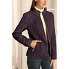 image:imageBellivera Womens FleeceLined Diamond Quilted Puffer Jacket Winter Coat  Stand Collar Casual Padded Outerwear with Soft Thermal Lining Zipper Front and Classic Stitched SurfaceDark Purple